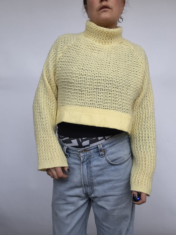 Yellow Crop Blanket Jumper