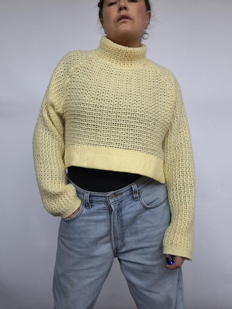 Yellow Crop Blanket Jumper
