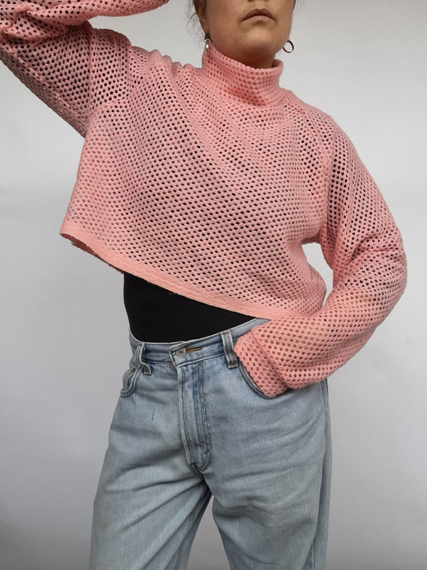 Baby Pink Crop Blanket Jumper