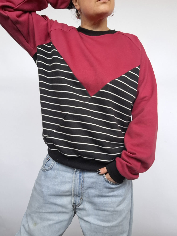 Pink Stripe Sweatshirt