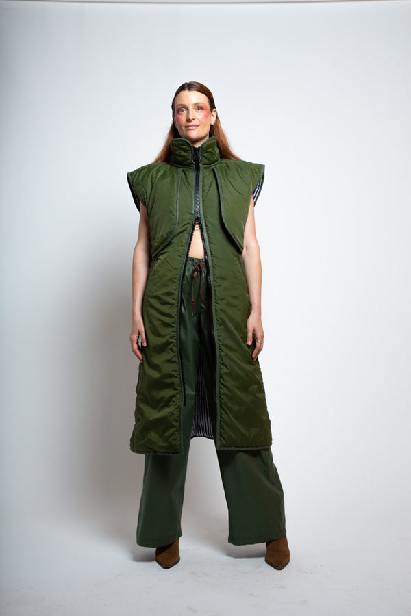 Khaki Wide Leg Trouser