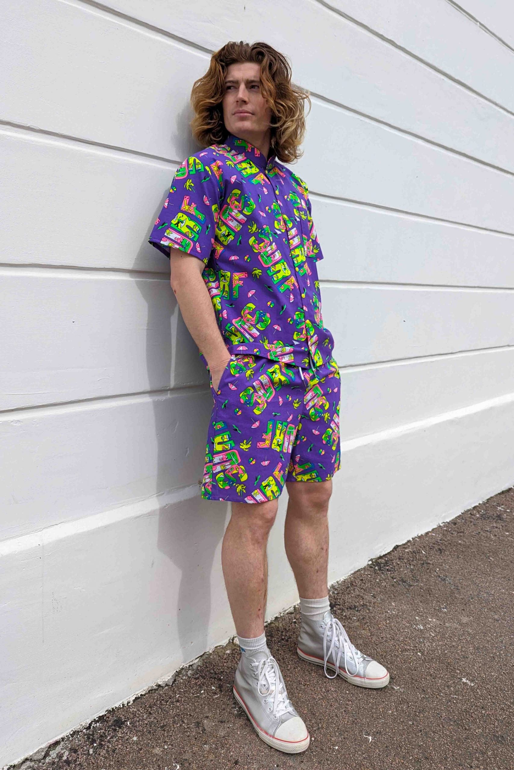 Purple Surf Mid Shorts