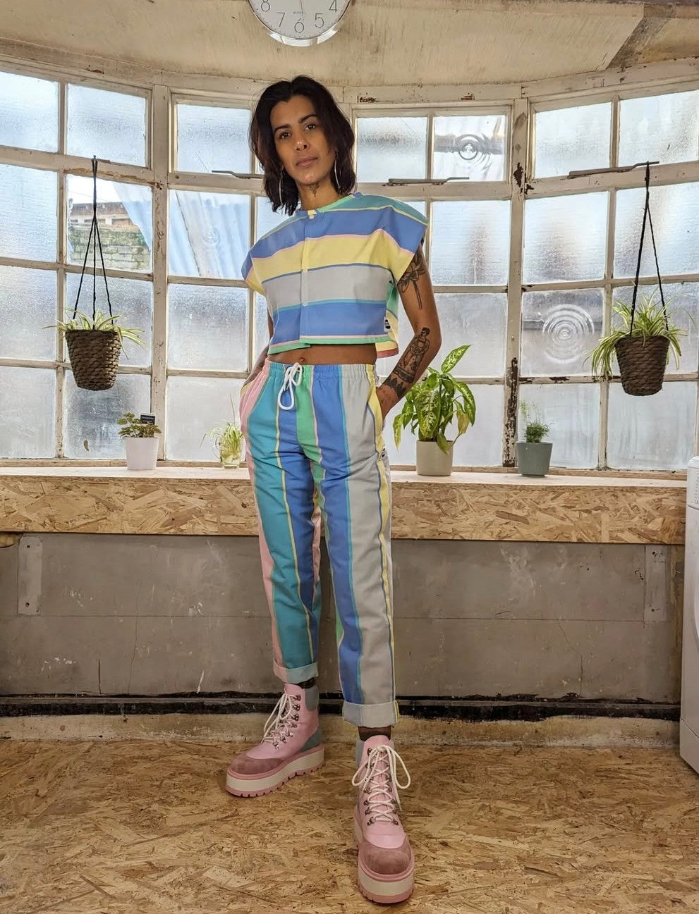Pastel Lines Popper Tee
