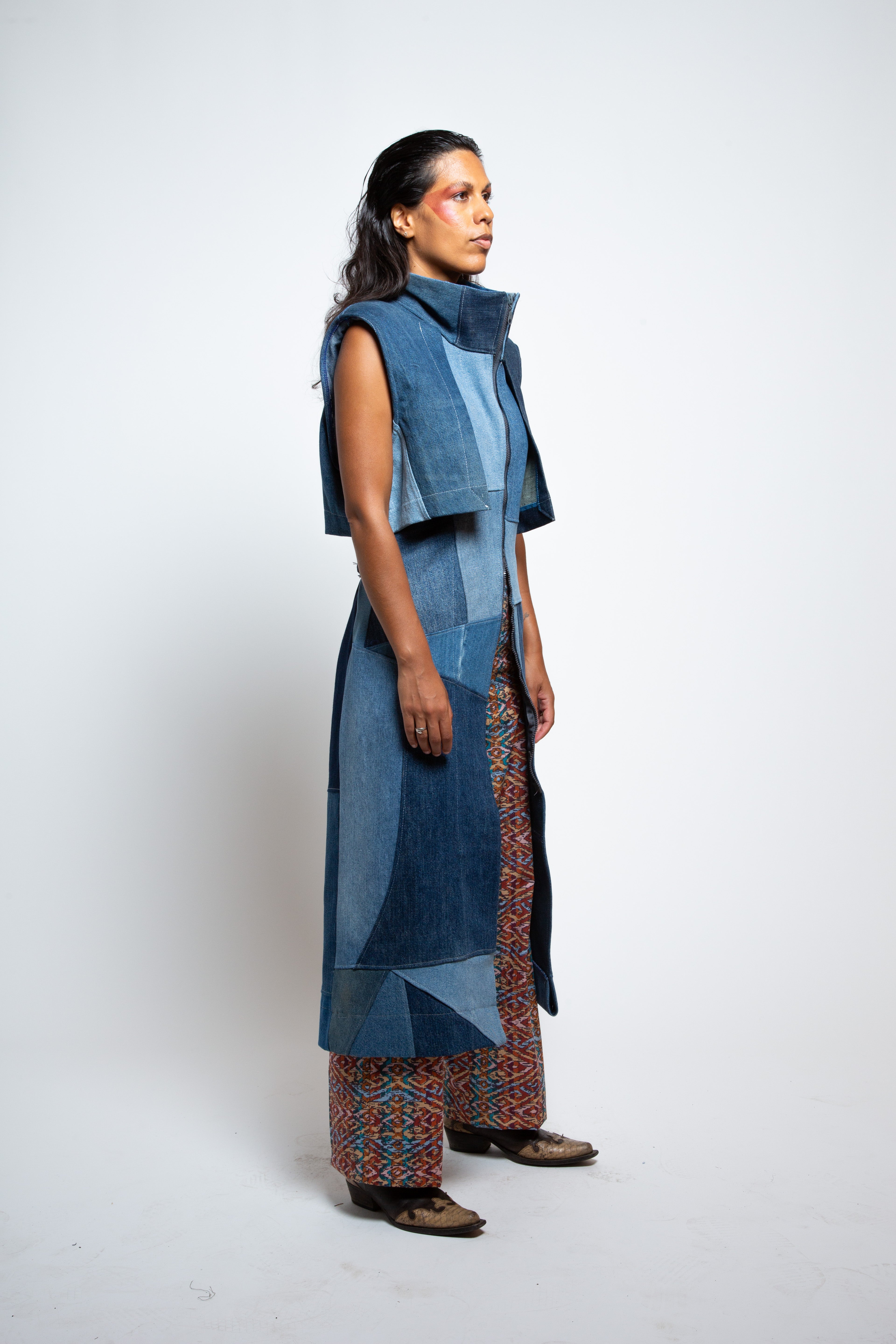 Denim Sleeveless Trench