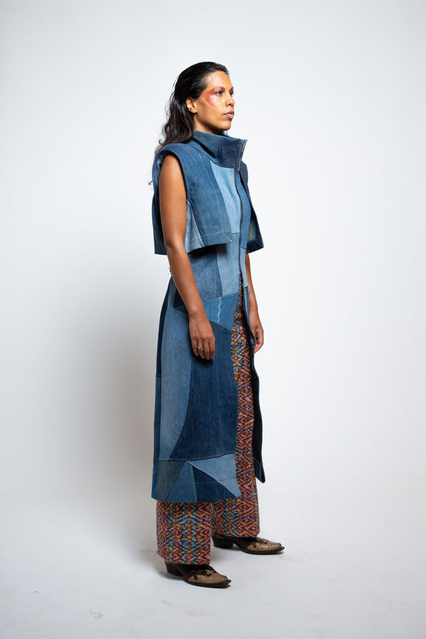 Denim Sleeveless Trench